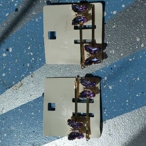 4 pack butterfly faux crystal bobby pins